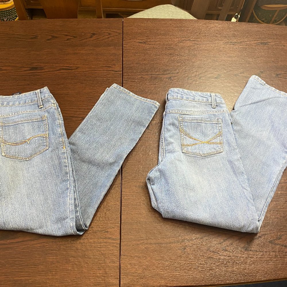 Faded Glory Curvy Boot & Straight Leg Jeans Womens 14